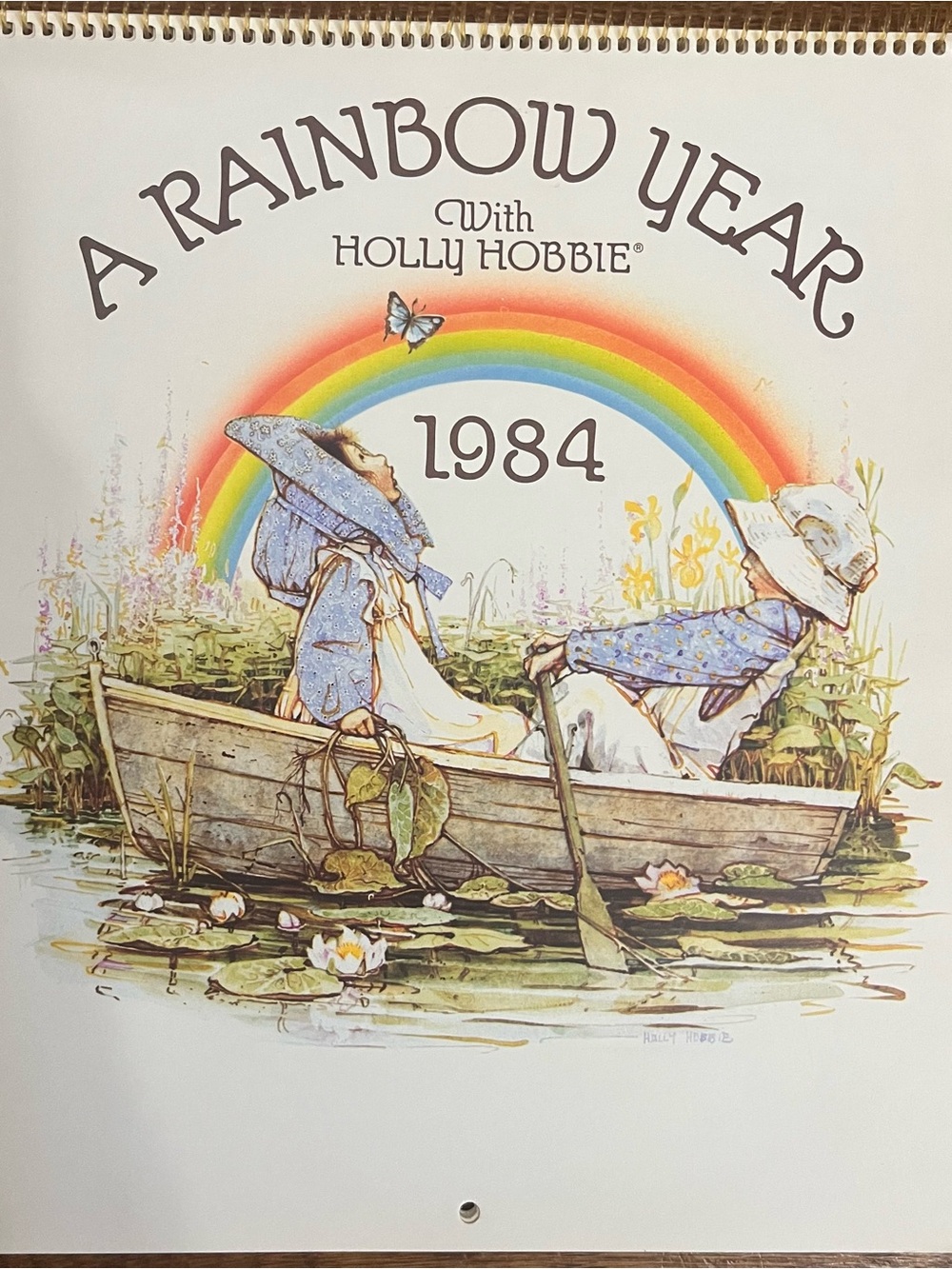 Hollie Hobbie 1984 rainbow calendar new 12 month ephemera vintage